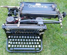 Beautiful Vintage Continental Typewriter, black/gold, 1920s retro mid-century shabby chic country style