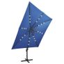 Cantilever Umbrella with Pole and LED Lights Azure Blue 300 cm Image 5