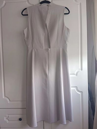 ASOS Light Grey Dress with Triangle Cutout Back.