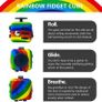Rainbow Fidget Cube with 6 Sides Stress Relief Fiddle Toys Autism Sensory Toys Fidget Toys for Adults and Kids Image 3