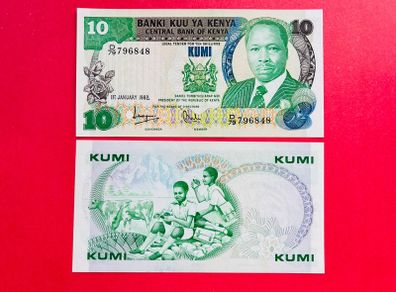 Kenya  10  Shillings  1982. Pick 20.  SCARCE ( Uncirculated )