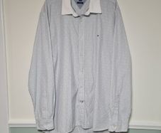 mens Tommy Hilfiger long sleeve shirt Size Large 80' two ply custom fit