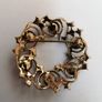 Broach Gold Tone Pearl and CZ Vintage Image 2