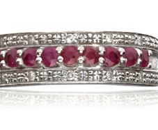 9k Gold Ruby and Diamond band ring
