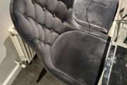 50 each Grey Velvet Dining Chairs x 2