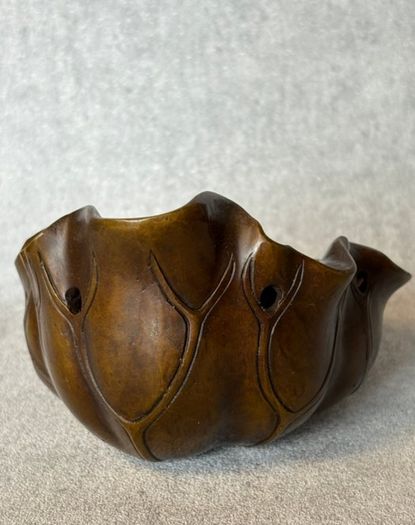 Vintage Chinese Cast Bronze Lotus Pod Incense Burner