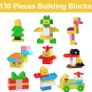 Kids Building Blocks Table and Chair Set, Multi-Activity Table with 1 Chair and 130 Pieces Large Building Blocks, Creativity Bricks Compatible Construction Toys for Boys and Girls Image 8