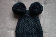 Black Double Pompom hat
