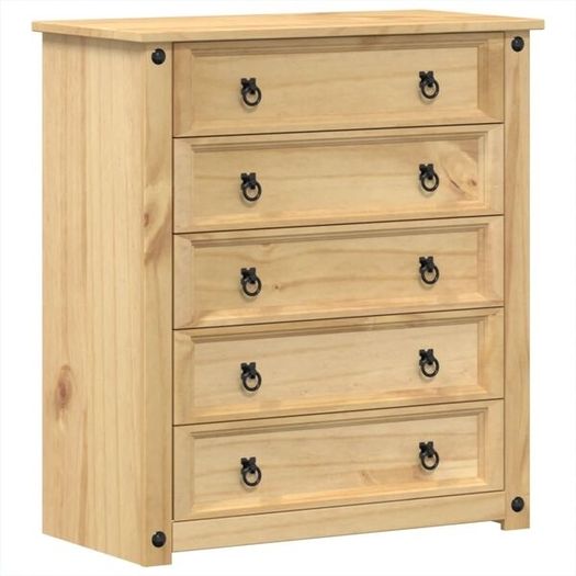 Chest of Drawers "Corona" 80x40x89 cm Solid Wood Pine