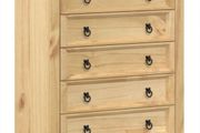 Chest of Drawers "Corona" 80x40x89 cm Solid Wood Pine