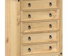 Chest of Drawers "Corona" 80x40x89 cm Solid Wood Pine
