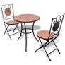 3 Piece Bistro Set Ceramic Tile Terracotta Image 2