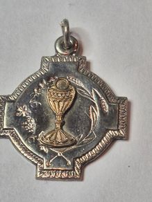 sterling silver communion medal