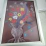 Lovely framed coloured chalk still life flower vase Image 4