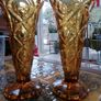 Pair of stunning Amber glass vases Image 2