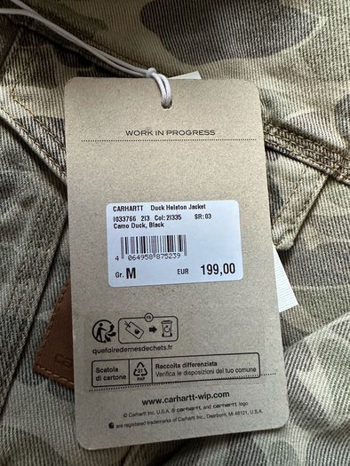 denim jacket Carhartt Camo Duck Helston men women unisex BNWT