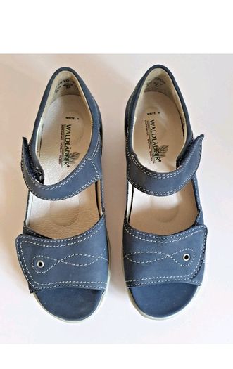 Waldlaufer Hilena Blue Nubuck Leather Wide Fit H Sandals UK3 EU36 BNIB  CAN POST