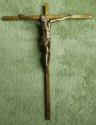 Vintage Bronze Wall Cross - Religious Christian Crucifix