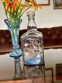 Vintage Crafted Tall Ship in a Pitlochry House of Lords Whisky Bottle 1960 s