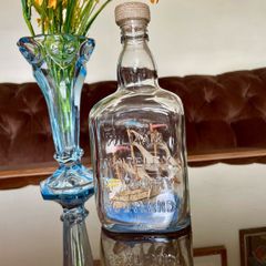 Vintage Crafted Tall Ship in a Pitlochry House of Lords Whisky Bottle 1960 s