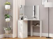 Corner Dressing Table Cosmetic Table Make-up Table White