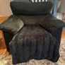Black reclining lounger armchair Image 7