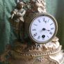 Antique Metal Figural Mantle Clock , French Rococo (It doesn't work for repair) Image 2