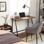 _desk, computer table, home office, office, study, living room, stable, space-saving, simple structure, industrial design, 100 x 50 x 75 cm, vintage brown-black Image 2