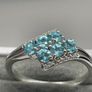 Sterling silver ring with Blue Apatite and Natural Zircon. Image 3
