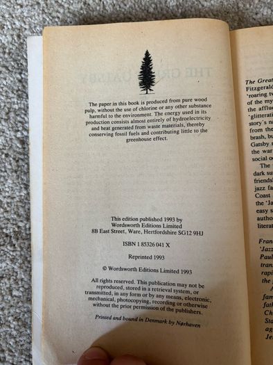 Vintage The Great Gatsby by F. Scott Fitzgerald book