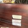 mahogany coffee table with beige marble top Image 5