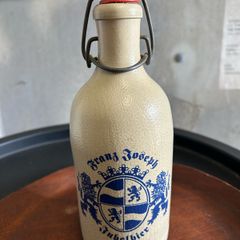 Stoneware beer bottle