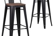 Matte Black Kitchen Bar Stools x2