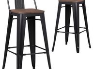 main image for ad Matte Black Kitchen Bar Stools x2