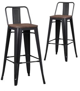 Matte Black Kitchen Bar Stools x2