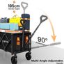 Folding Festival Trolley on Wheels, 160kg (350LBS) Capacity Shopping Trolley with Silent Wheels, Foldable Camping Garden Cart with Adjustable Handle, Portable Utility Wagon, Black Image 3