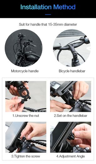 Bike Bicycle Phone Holder For iPhone Samsung Motorbike Scooter Motorcycle Mobile Cellphone Holder Bike Handlebar Clip Stand GPS Mount Bracket Handlebar