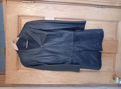 Ramsay black ladies leather jacket size UK 10