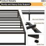 Small Double Bed Frame 120x190 cm Metal Platform Bed Small Double Steel Slat Support, Easy Assembly, Noise Free, No Box Spring Needed, 36cm High, Black Image 5
