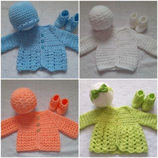 Handmade baby cardigan sets 0-3 months
