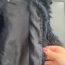 Topshop Faux Fur Navy Gilet (Size 8) Image 4