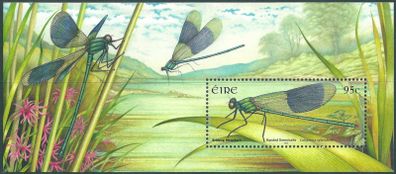 2009 Ireland Fauna and Flora Dragonflies  Banded Demoiselle Commemorative Stamp Miniature Sheet Mint Never Hinged (MNH)