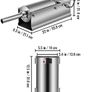 BRAND NEW Commercial Manual Sausage Stuffer Filler Machine W/ 4 Nozzles 5L 11LBS Stainless Steel for Making Sausage Hot Dog Bratwurst Image 2
