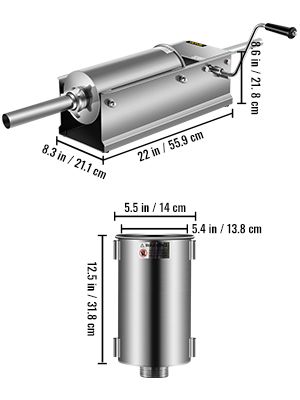BRAND NEW Commercial Manual Sausage Stuffer Filler Machine W/ 4 Nozzles 5L 11LBS Stainless Steel for Making Sausage Hot Dog Bratwurst