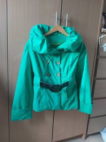 green coat with belt size s