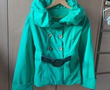 green coat with belt size s