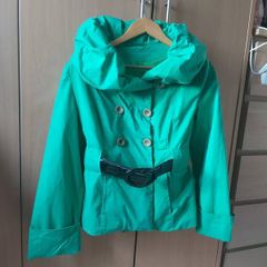 green coat with belt size s