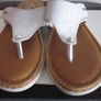 Fly Fot Leather, Touch-Fasten Toe Post Sandals Light Grey S5 Image 7