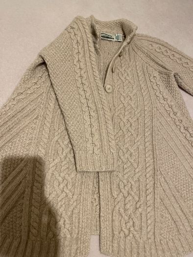 Aran craft merino wool cardigan