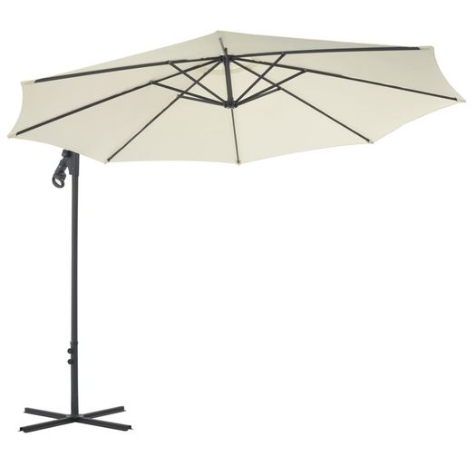 Cantilever Umbrella with Steel Pole 300 cm Sand